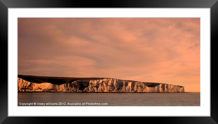 The white cliffs of Dover Framed Mounted Print by Linsey Williams