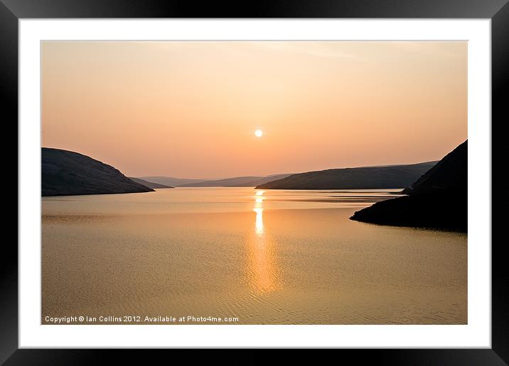 Claerwen Sunset Framed Mounted Print by Ian Collins
