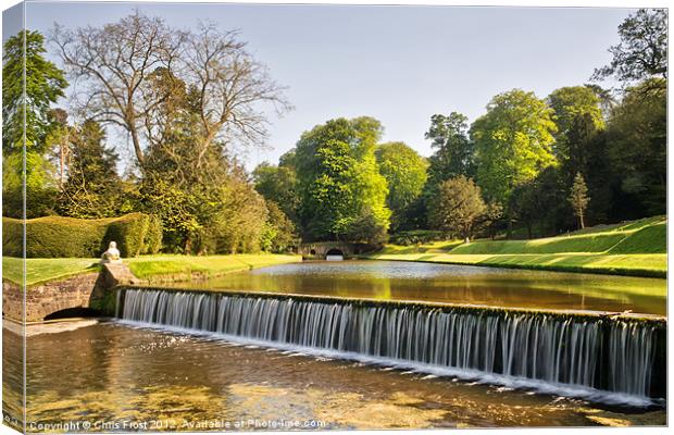 Fountains Abbey Cascade Canvas Print by Chris Frost