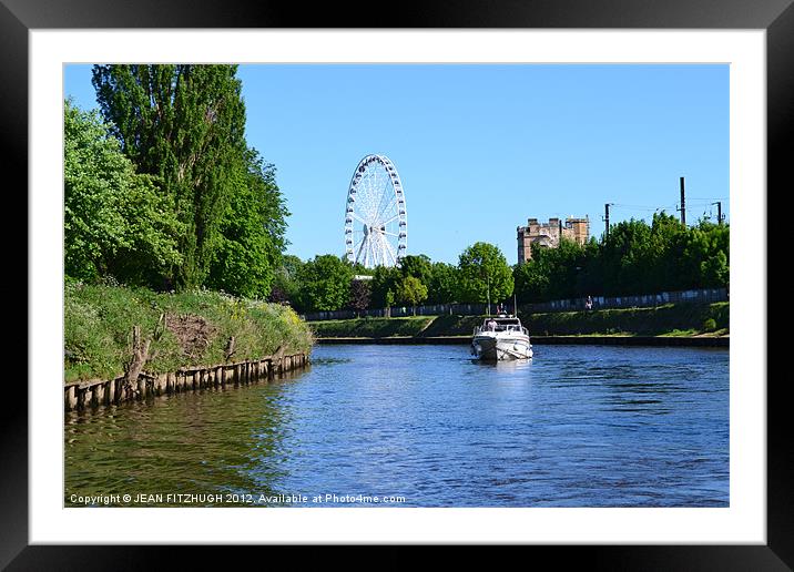 York Wheel and The River Ouze Framed Mounted Print by JEAN FITZHUGH