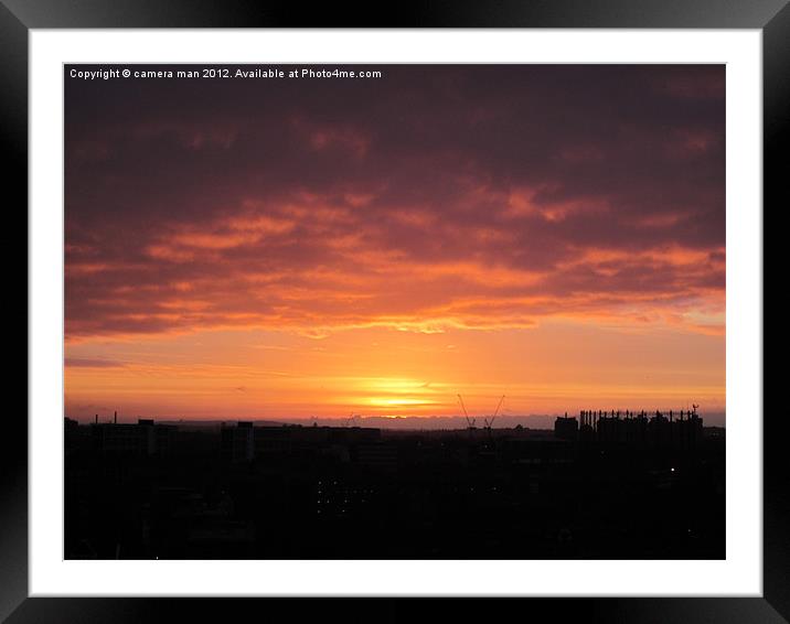 London sunset Framed Mounted Print by camera man
