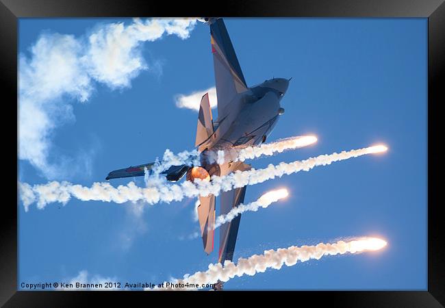 F16 firing flares Framed Print by Oxon Images