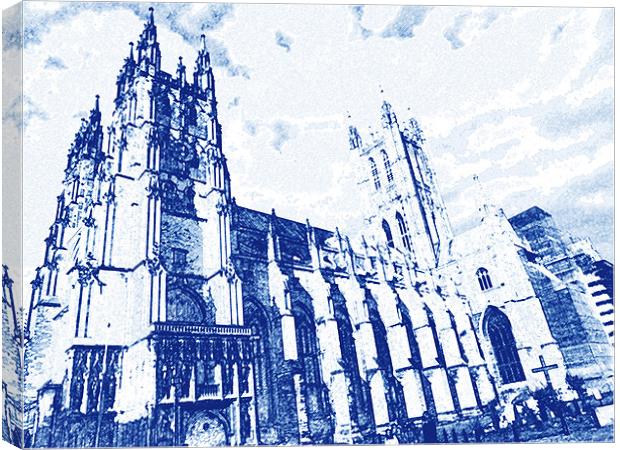 Canterbury Cathedral Canvas Print by Adrian        J Thompson