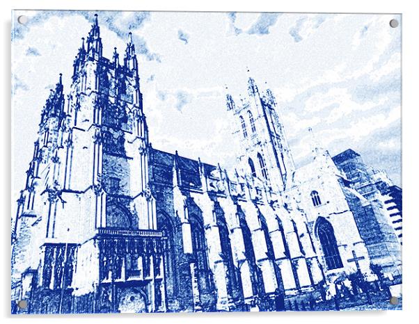 Canterbury Cathedral Acrylic by Adrian        J Thompson