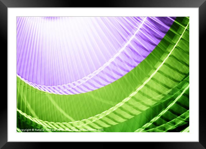 Purple and Lime Green Abstract Framed Mounted Print by Natalie Kinnear