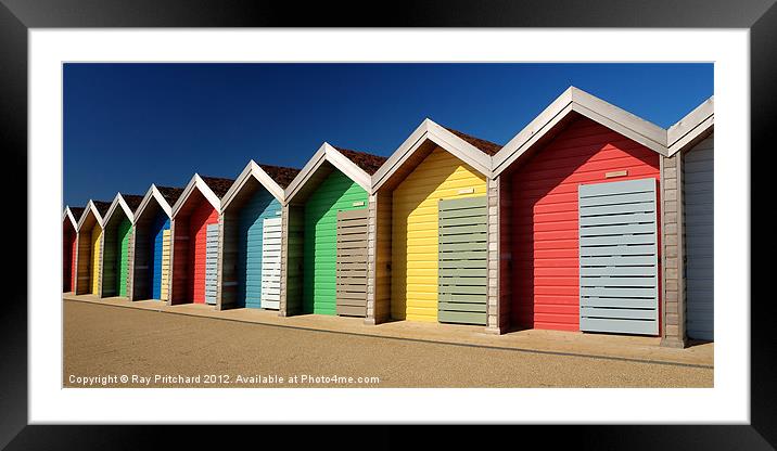 Blyth Beach Huts Framed Mounted Print by Ray Pritchard