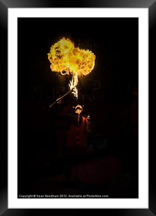 Fire Breather Framed Mounted Print by Sean Needham