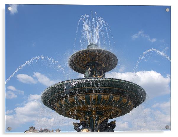 Paris Fountain Acrylic by John Taylor