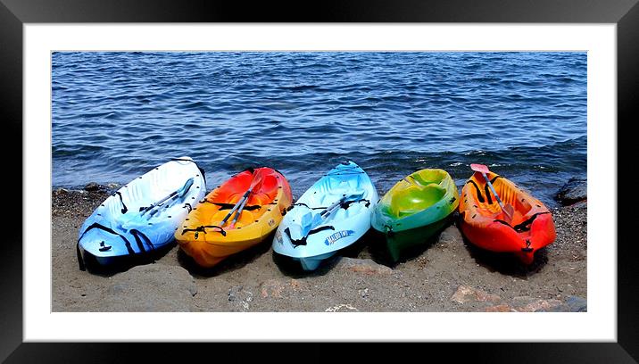 Canoes at Collioure Framed Mounted Print by John Taylor