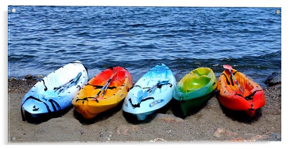 Canoes at Collioure Acrylic by John Taylor