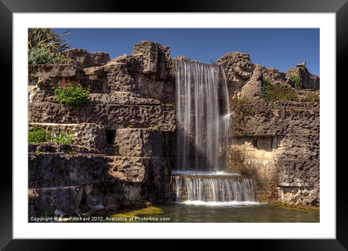 South Marine Park Waterfall Framed Mounted Print by Ray Pritchard