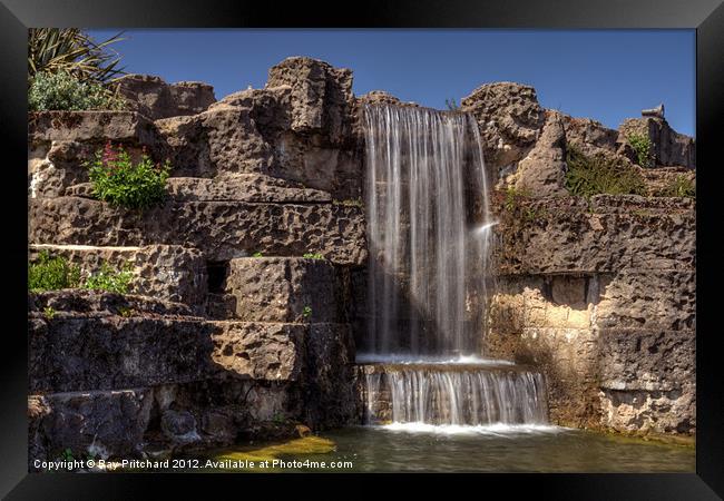South Marine Park Waterfall Framed Print by Ray Pritchard