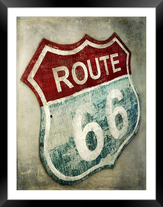 Route 66 Framed Mounted Print by Heather Newton