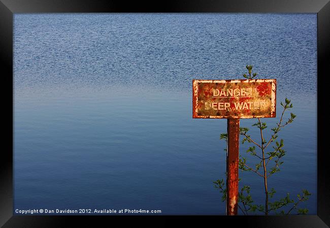 Danger Deep Water Framed Print by Dan Davidson