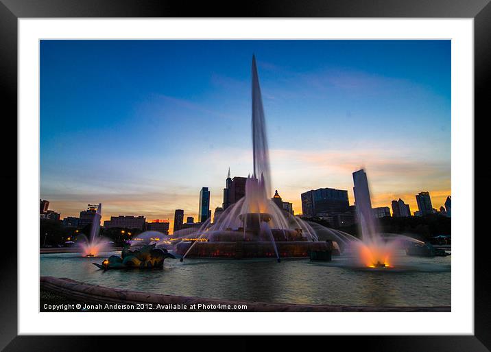 Fountain at Sunset Framed Mounted Print by Jonah Anderson Photography
