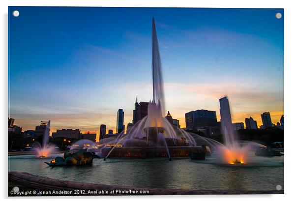 Fountain at Sunset Acrylic by Jonah Anderson Photography