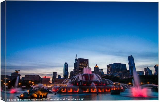 Buckingham Fountain at Sunset Canvas Print by Jonah Anderson Photography