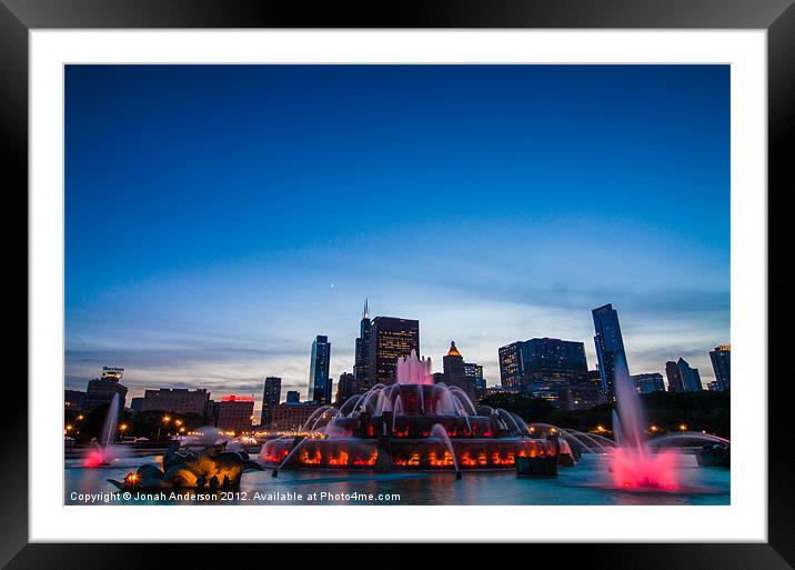 Buckingham Fountain at Sunset Framed Mounted Print by Jonah Anderson Photography