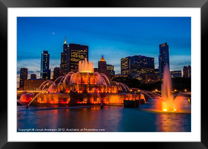 Buckingham Fountain at Dusk Framed Mounted Print by Jonah Anderson Photography