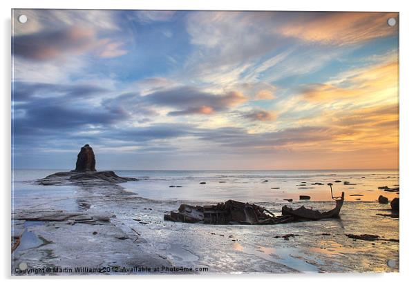 Saltwick Bay Sunrise Acrylic by Martin Williams