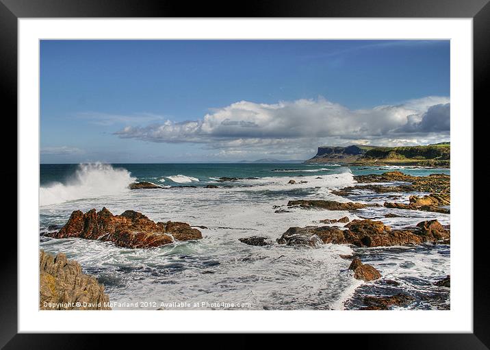 Surf at Ballycastle Framed Mounted Print by David McFarland