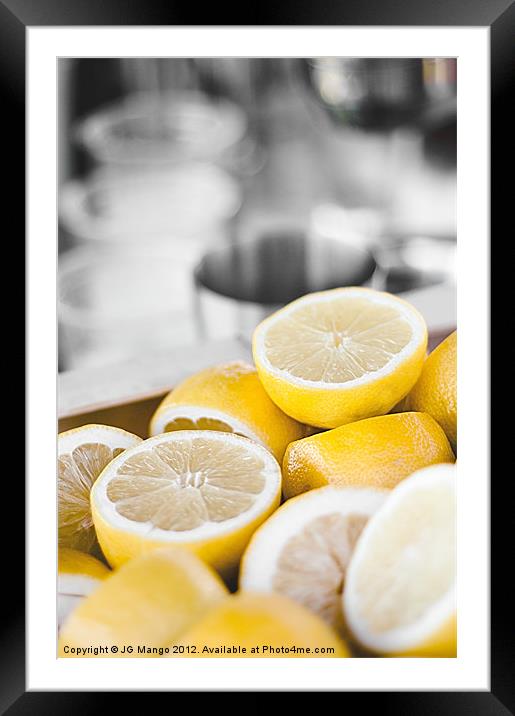 Box of Lemons Framed Mounted Print by JG Mango