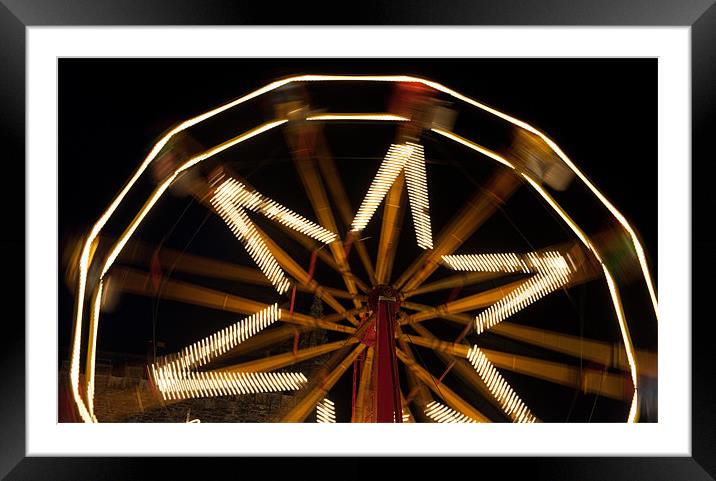 Ferris Wheel at Night Framed Mounted Print by Helen Northcott