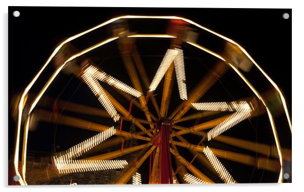 Ferris Wheel at Night Acrylic by Helen Northcott