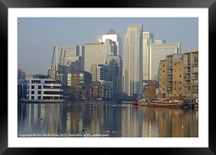 Docklands Skyline Framed Mounted Print by Iain McGillivray