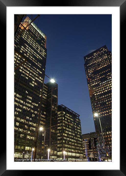 Canary Wharf Skyscrapers Framed Mounted Print by Iain McGillivray