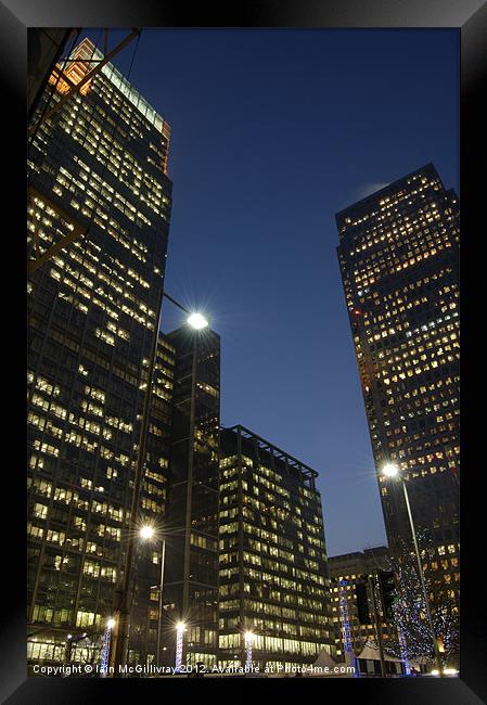 Canary Wharf Skyscrapers Framed Print by Iain McGillivray