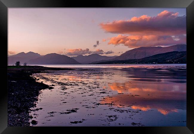 November Sunset Loch Leven Framed Print by Jacqi Elmslie