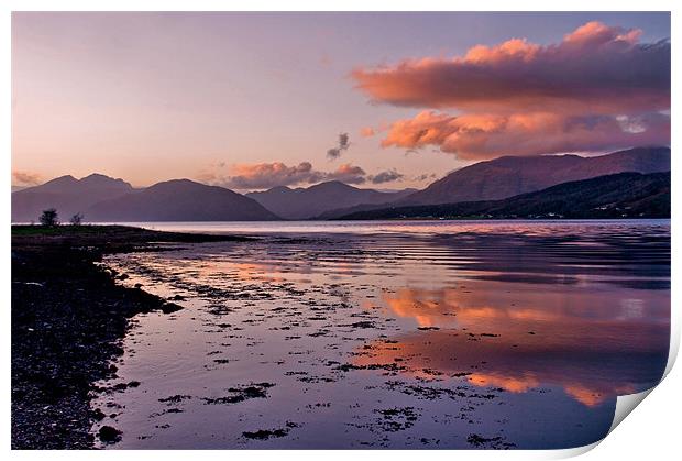 November Sunset Loch Leven Print by Jacqi Elmslie