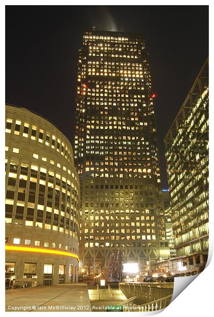 One Canada Square Print by Iain McGillivray