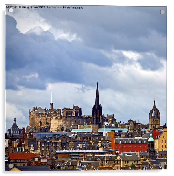Edinburgh Cityscape Acrylic by Craig Brown