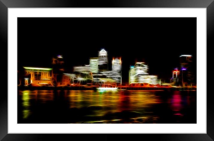 Canary Wharf Abstract Framed Mounted Print by Phil Clements