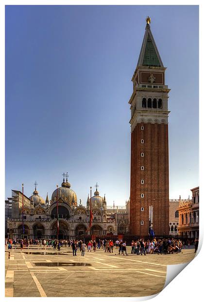St Mark's Basilica and Camponile Print by Tom Gomez