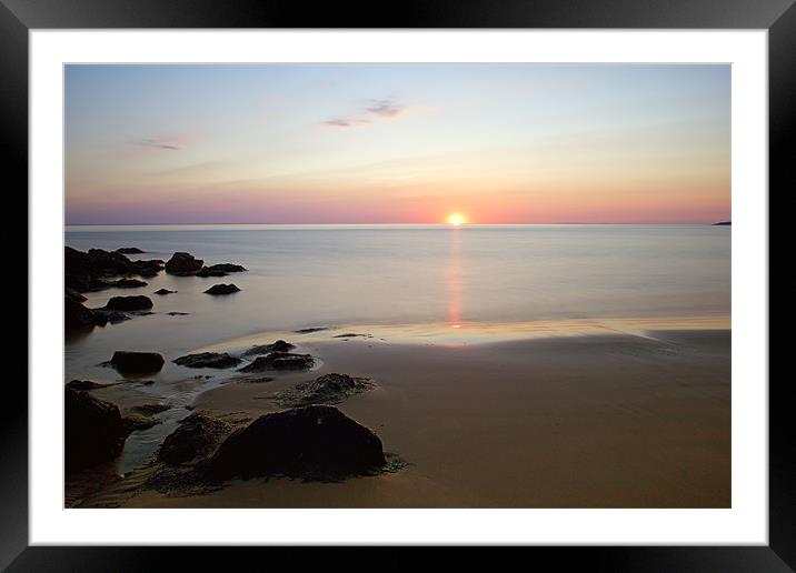 Sunset Killantringan Bay near Portpatrick Scotland Framed Mounted Print by Derek Beattie