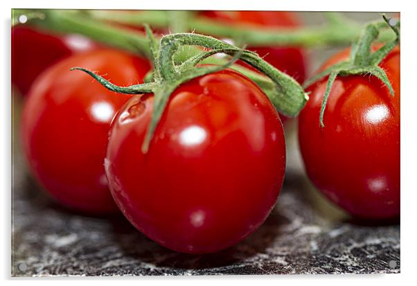 Red Cherry Tomatos Acrylic by David Merrifield