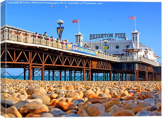 Brighton Beach And Pier Canvas Print by Colin Williams Photography