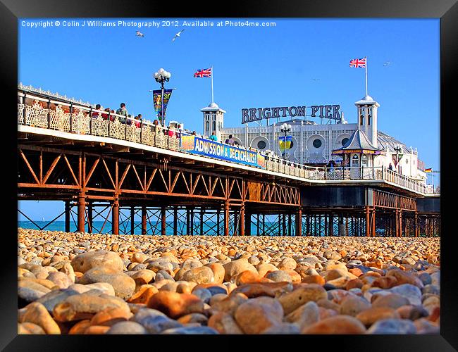 Brighton Beach And Pier Framed Print by Colin Williams Photography