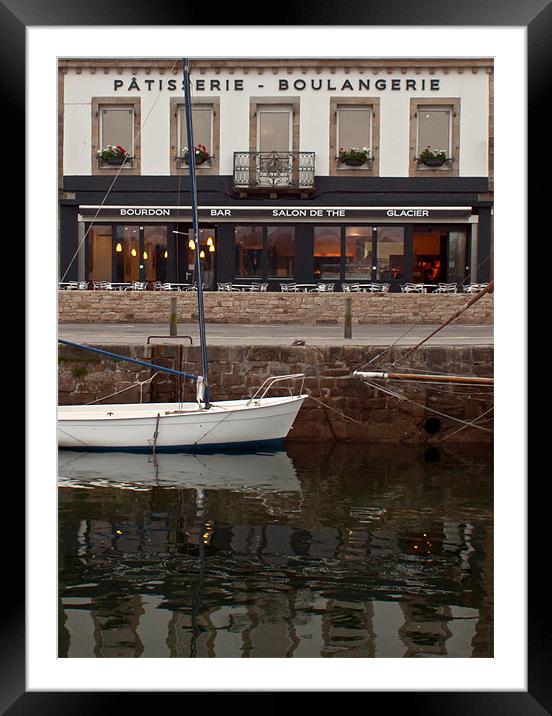Boats and boulangerie Framed Mounted Print by Gary Eason