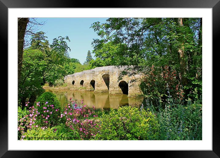 Bridge over the water Framed Mounted Print by karen grist