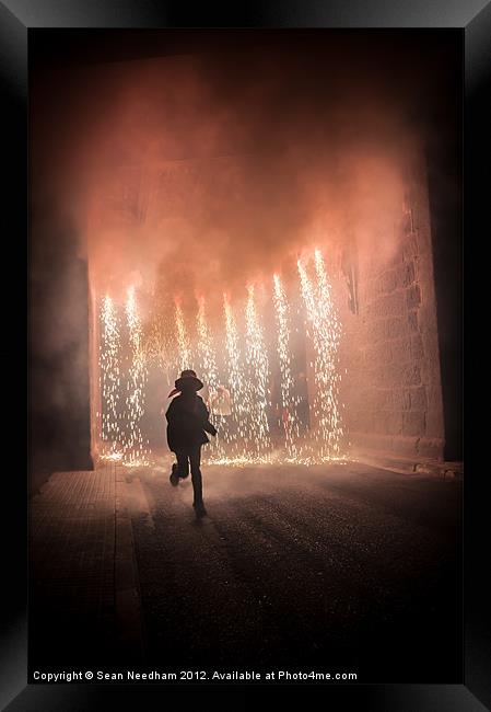 Running through the fire. Framed Print by Sean Needham