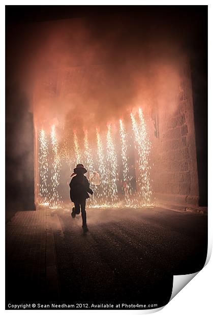 Running through the fire. Print by Sean Needham