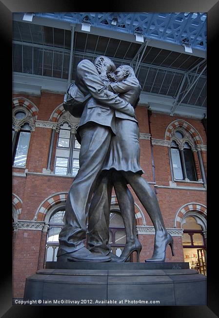 Saint Pancras Station Kissing Couple Framed Print by Iain McGillivray