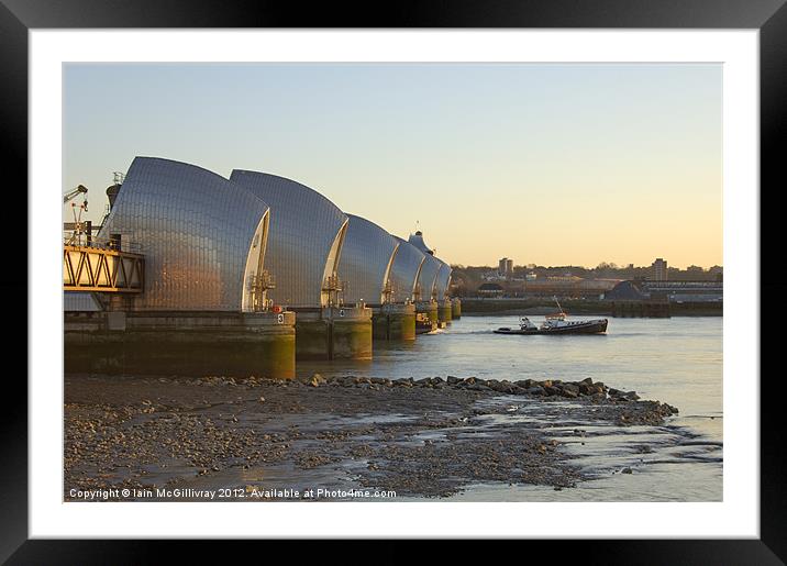 Thames Barrier at Sunset Framed Mounted Print by Iain McGillivray