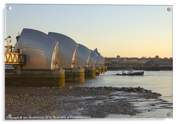 Thames Barrier at Sunset Acrylic by Iain McGillivray