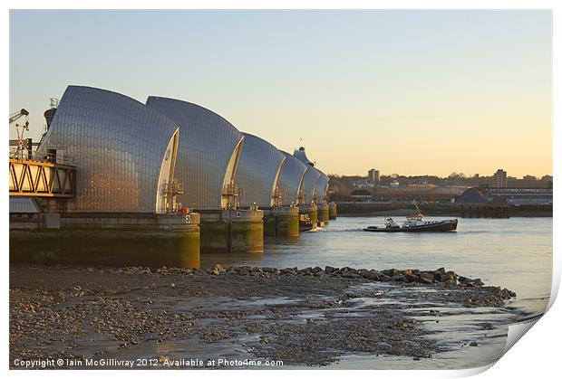 Thames Barrier at Sunset Print by Iain McGillivray