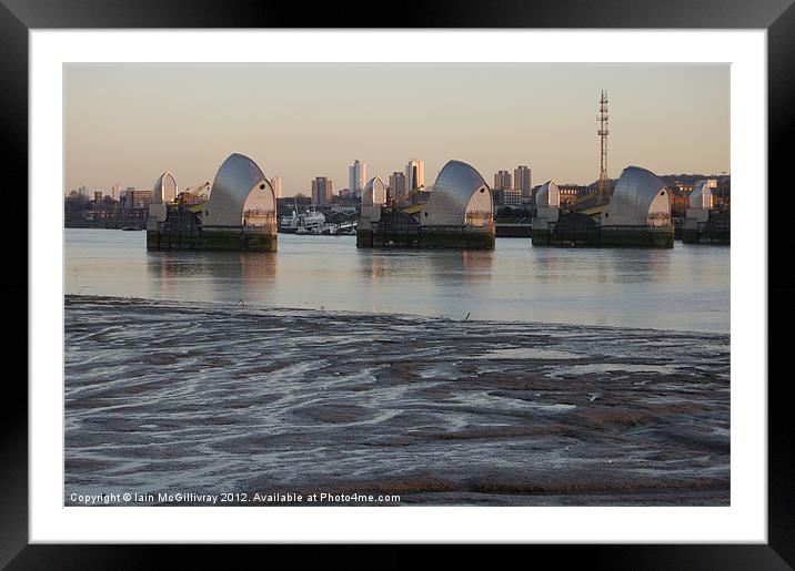 Thames Barrier at Dusk Framed Mounted Print by Iain McGillivray